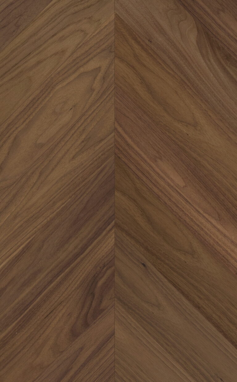 Nordic Walnut — chevron engineered walnut parquet by Scandi Floor