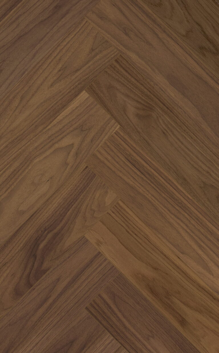 Nordic Walnut — herringbone engineered walnut parquet by Scandi Floor