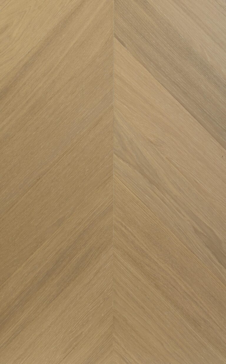 Arctic Oak — chevron engineered oak parquet by Scandi Floor